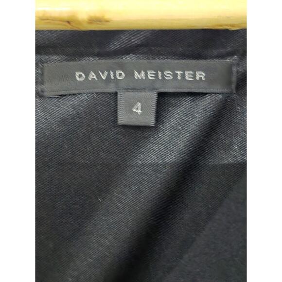 David Meister Womens Back Zip Short Sleeve V Neck Sheath Dress Black Size 4 - Picture 4 of 8